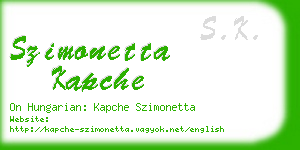 szimonetta kapche business card